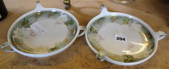 Pair Art Nouveau porcelain dishes